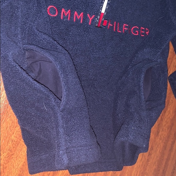 Navy blue Tommy Hilfiger half zip Sherpa - Picture 3 of 3